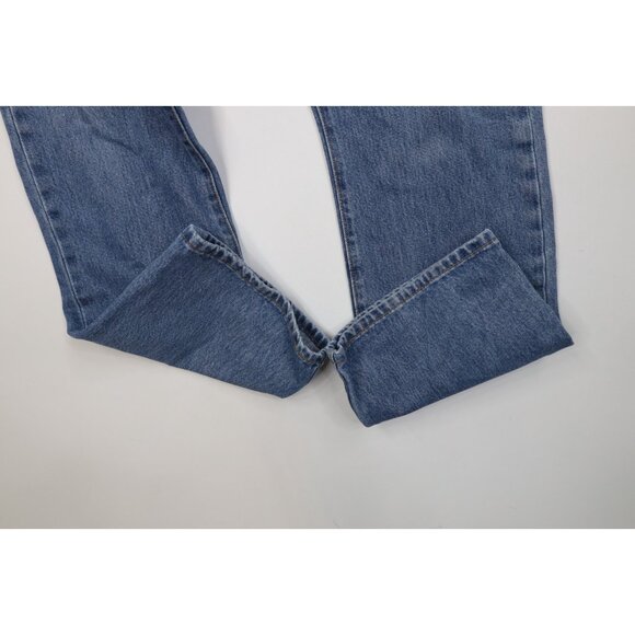Vintage Y2K Levis 517 Mens 34x32 Faded Wide Leg Boot Cut Denim Jeans Blue Cotton - Picture 5 of 13